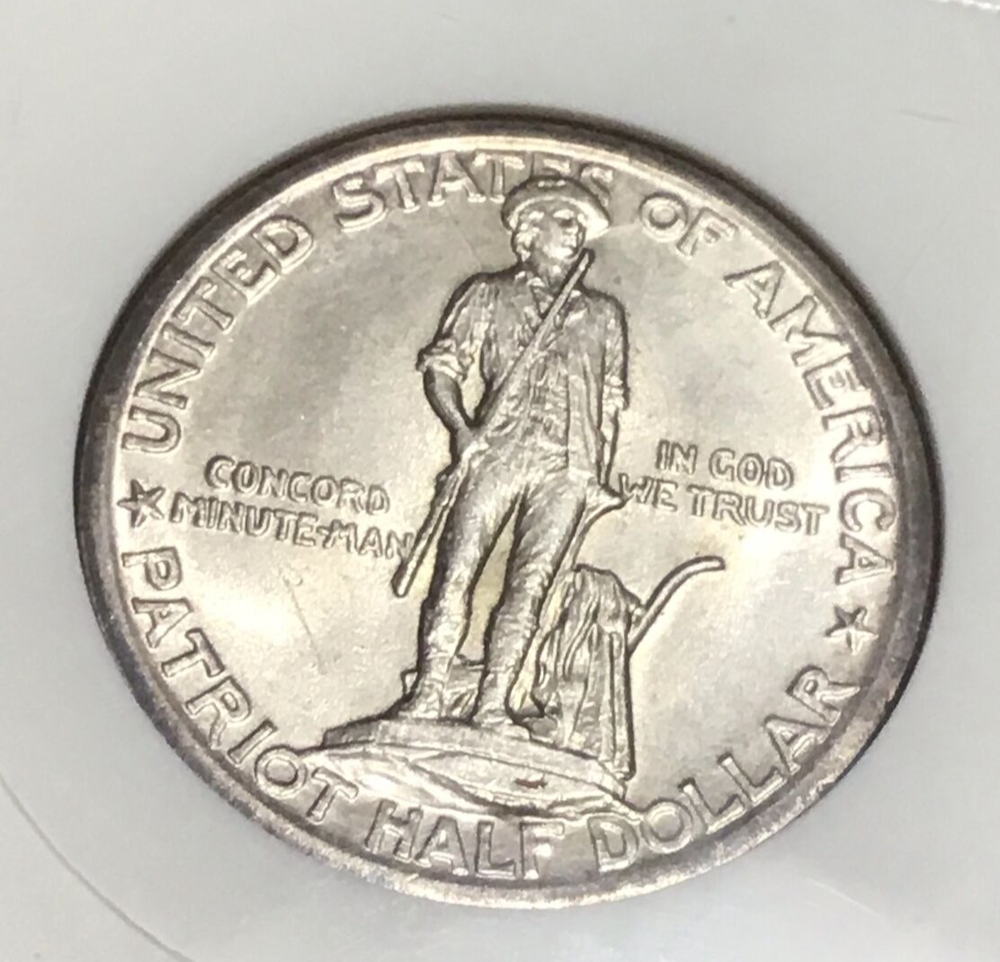 ANACS MS60 1925 LEXINGTON COMMEMORATIVE SILVER HALF DOLLAR 50C