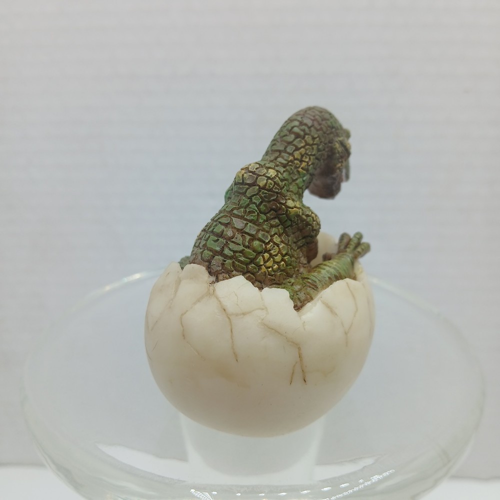 Vintage T-Rex Hatching Stone Resin Egg 2.5" Tall