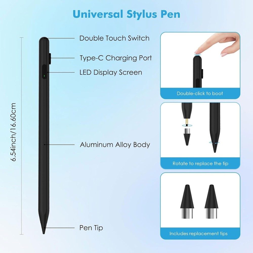 For iPhone 17/Pro/Max/Air - Active Digital Display Stylus Touch Pen Capacitive