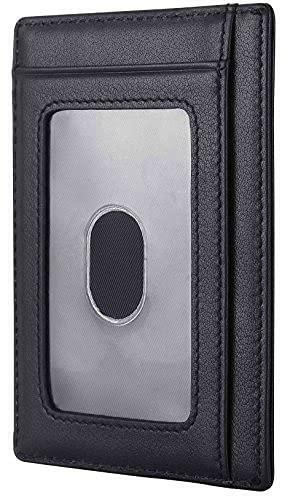 Travelambo Front Pocket Minimalist Leather Slim Wallet RFID Blocking Medium