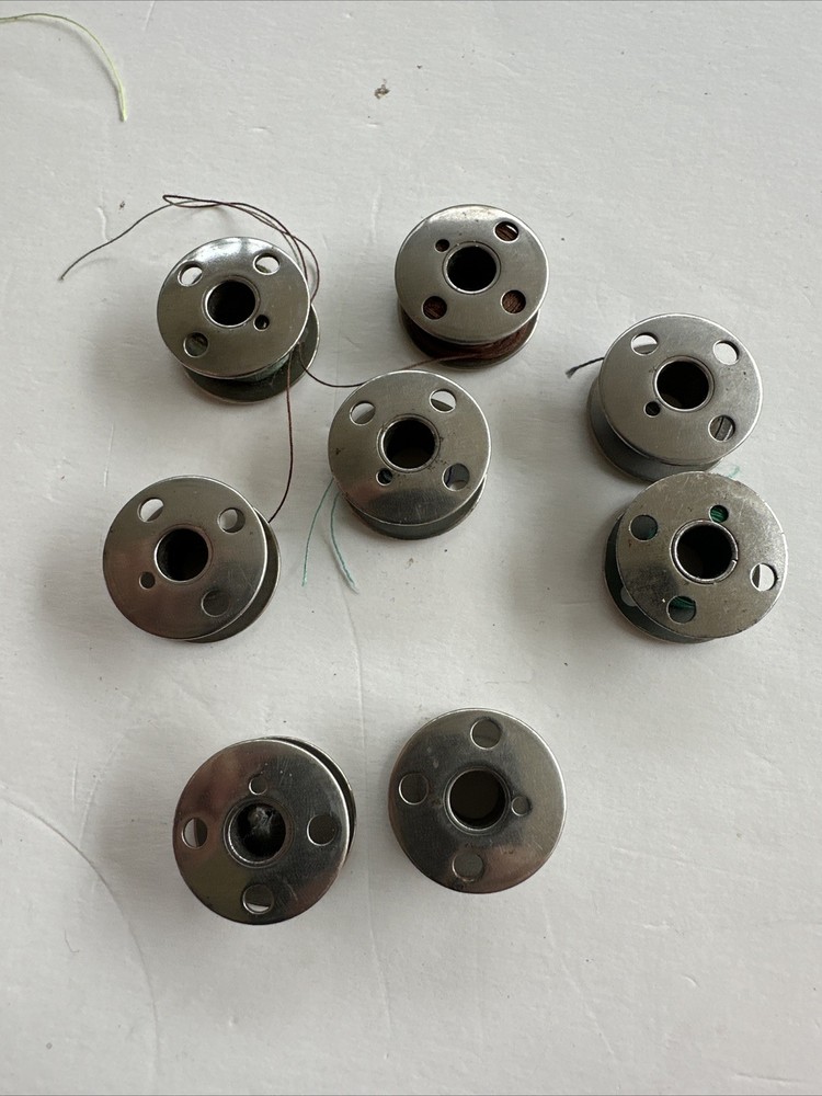 8 Vintage 4 HOLE Sewing Machine Bobbins