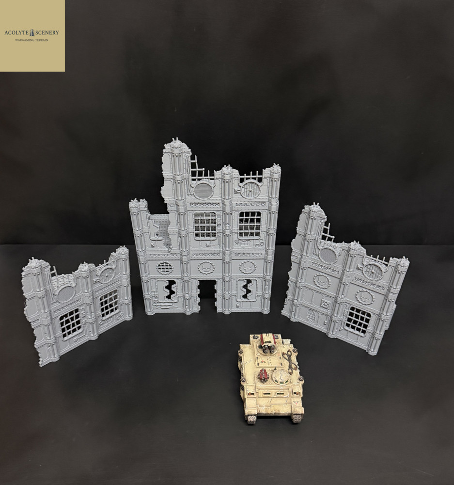 Grimdark Terrain 3 Ruin Bundle Easy-Build compatible with Warhammer 40k