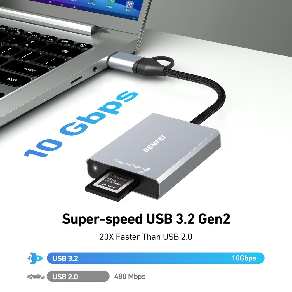 BENFEI CFexpress Type A Card Reader with USB 3.2 (Gen Typ A, Grey