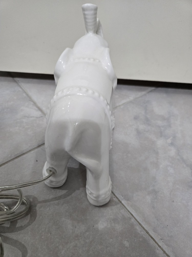 White Ceramic Elephant Night Light Tested Works