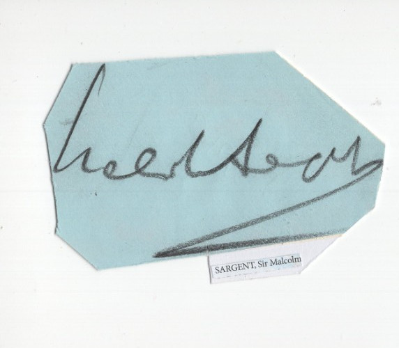 Malcolm Sargent Signed Clip / Autographed Composer, Conductor