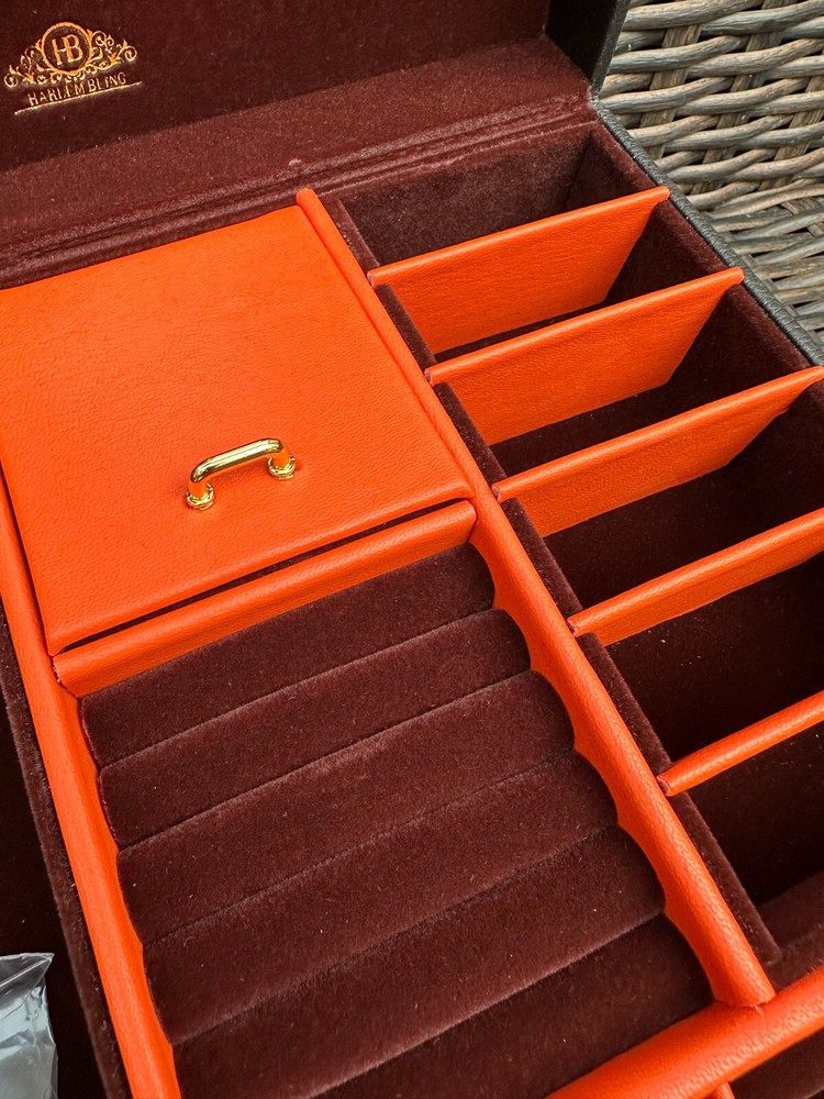 Harlembling Leather Full Size Home Jewelry Box Case
