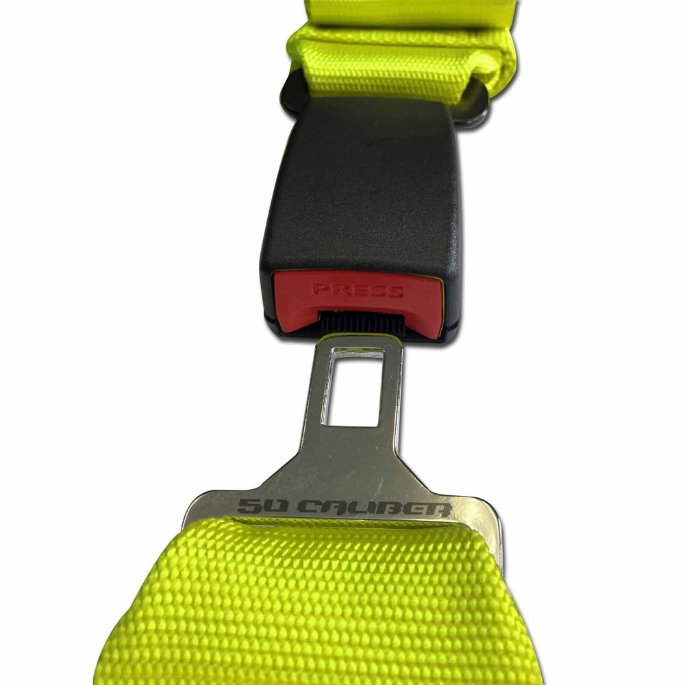 4 Point Off Road Harness 3" Belt Auto Style Buckle Push Button Release YELLOW
