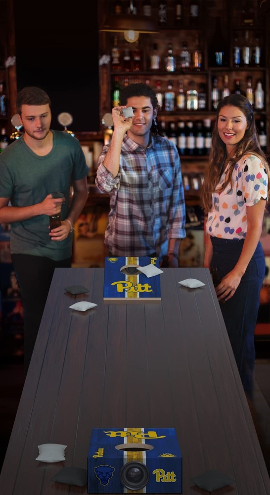 SOAR NCAA Tabletop Cornhole Game and Bluetooth Speaker, Pitt Panthers