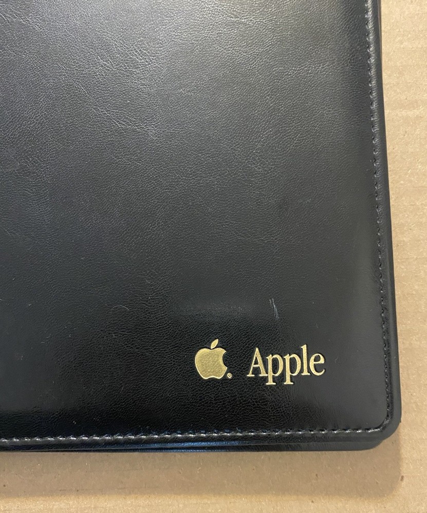 Vintage Apple Computer Leather Folio Padfolio Notebook Folder