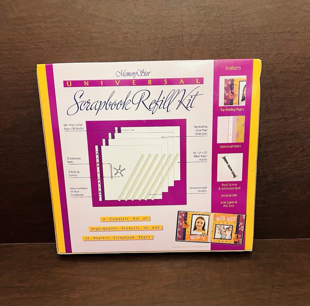 NEW Memory Stor Universal Scrapbook Refill Kit 100 Pages (50 Sheets)