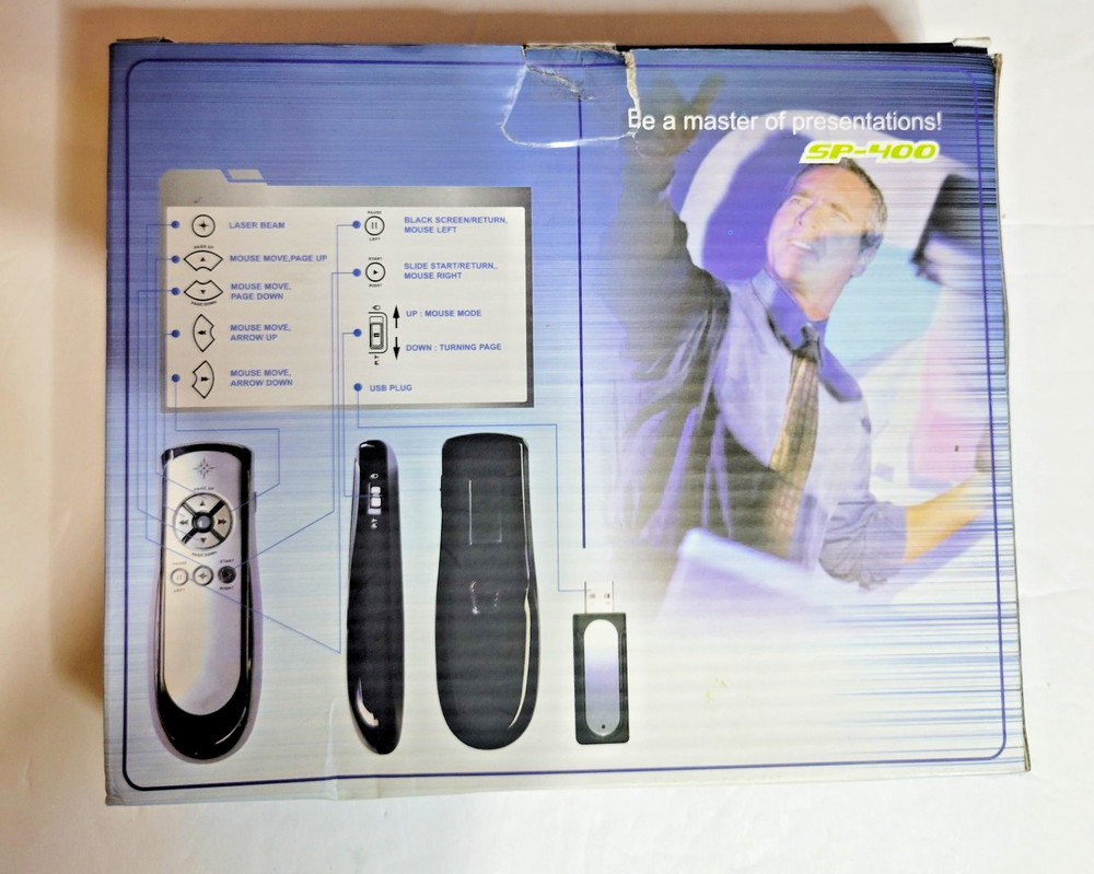 Bluetooth Wireless Presenter Pro Pointer Remote Control SP-400 NOB