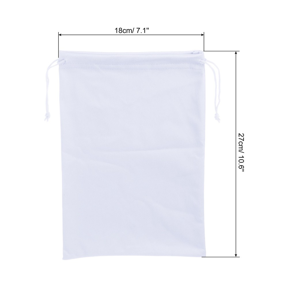 Ski Goggle Bag Microfiber Snow Goggles Case Drawstring Pouch -White