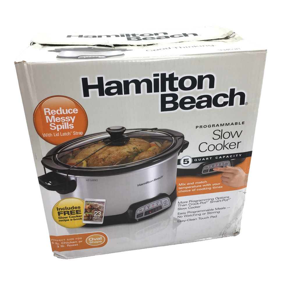 NEW Hamilton Beach 33453R 5 Quart Slow Cooker Digital Programmable 33453