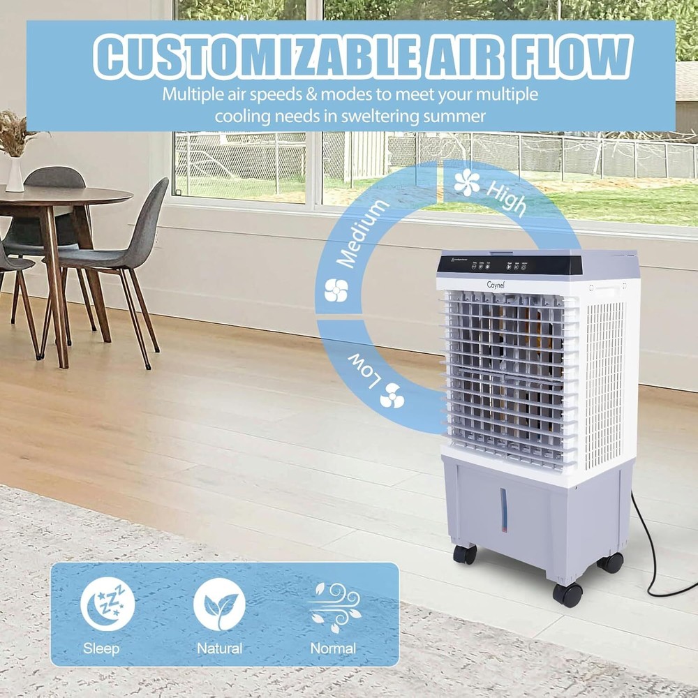 8 GallonEvaporative Air Cooler Conditioner Touch Screen & Remote Control 12-Hour