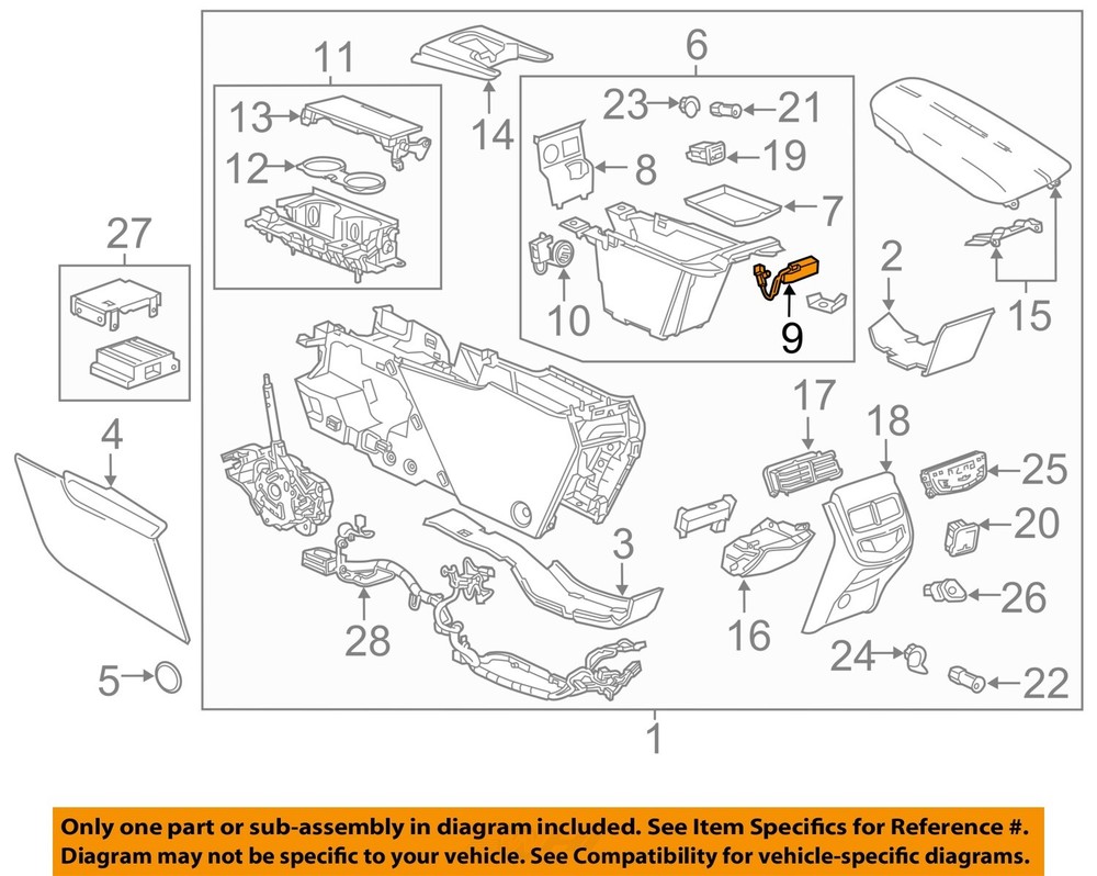 GM OEM 10-19 LaCrosse,XTS Console Center Console-Lamp 9018795