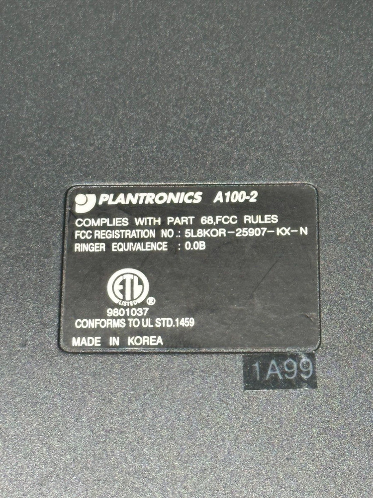 Plantronics Practica A100-2 Headset with Amplifier Preowned Ships Fast!!!