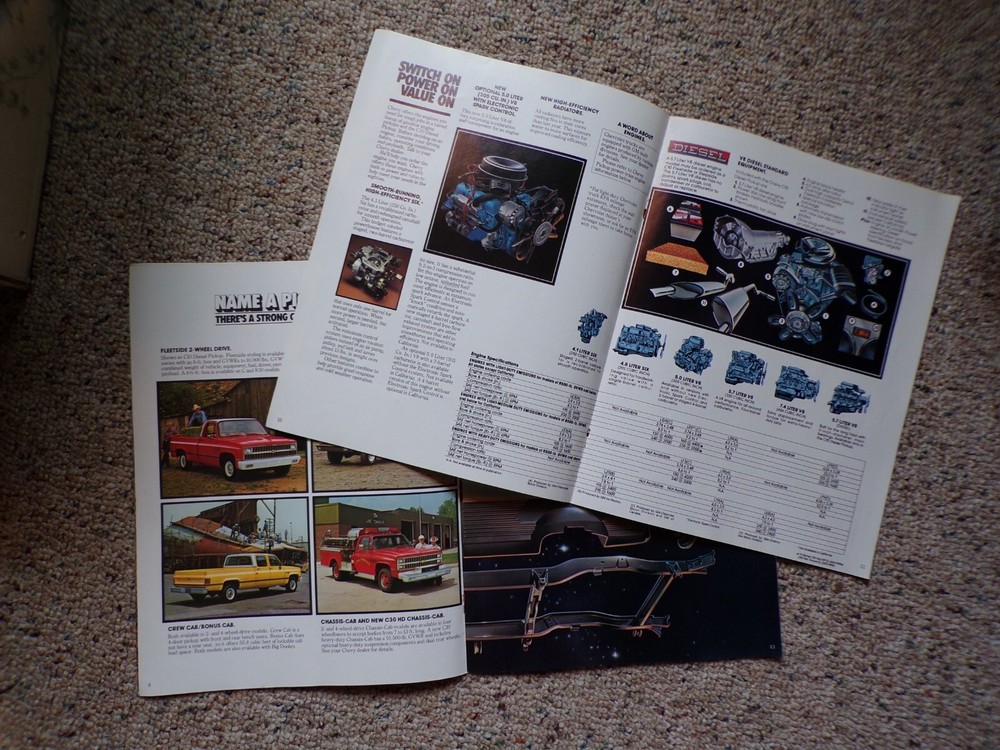 1981 Chevy Pickups Catalog Booklet Fleetside Stepside Big Dooley Chassis Cab