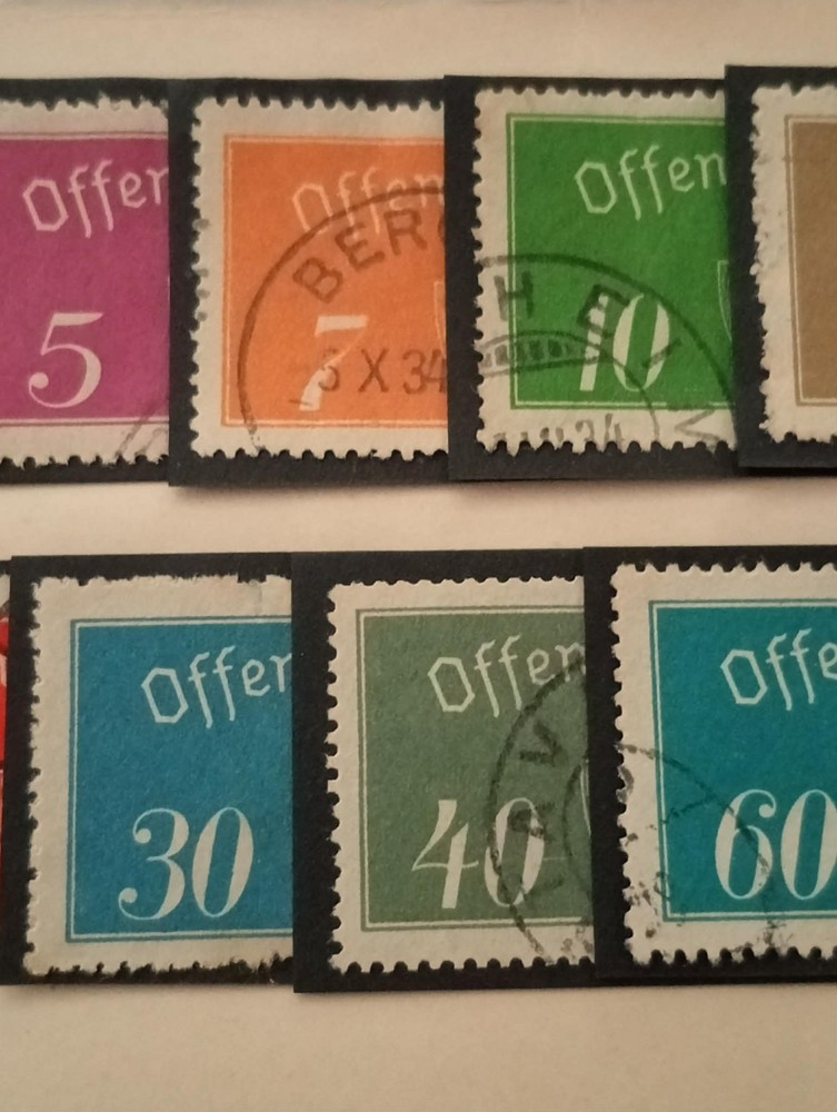 1933 - Norwegian Official / Service Ore Stamps