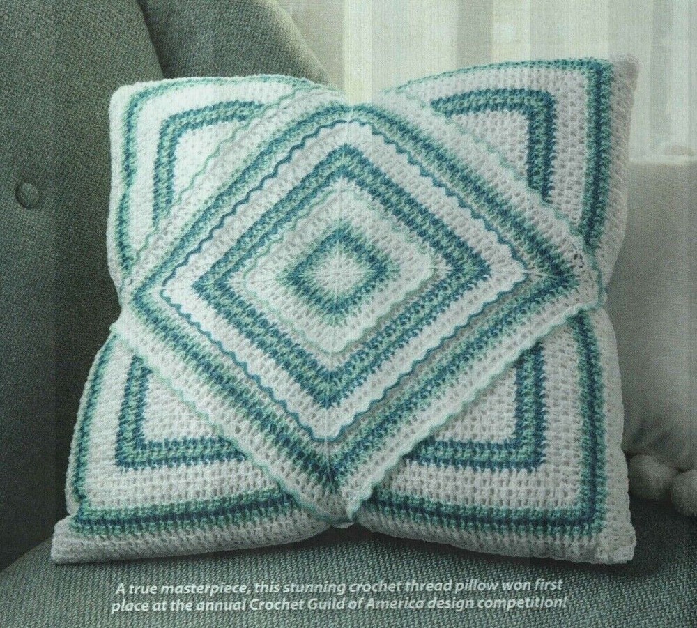 FOUR CORNERS PILLOW HOME DECOR CROCHET PATTERN INSTRUCTIONS