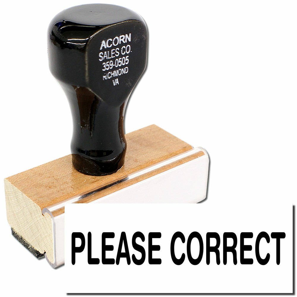 Please Correct Rubber Stamp For Office, School, Teacher Use | Stock Stamp