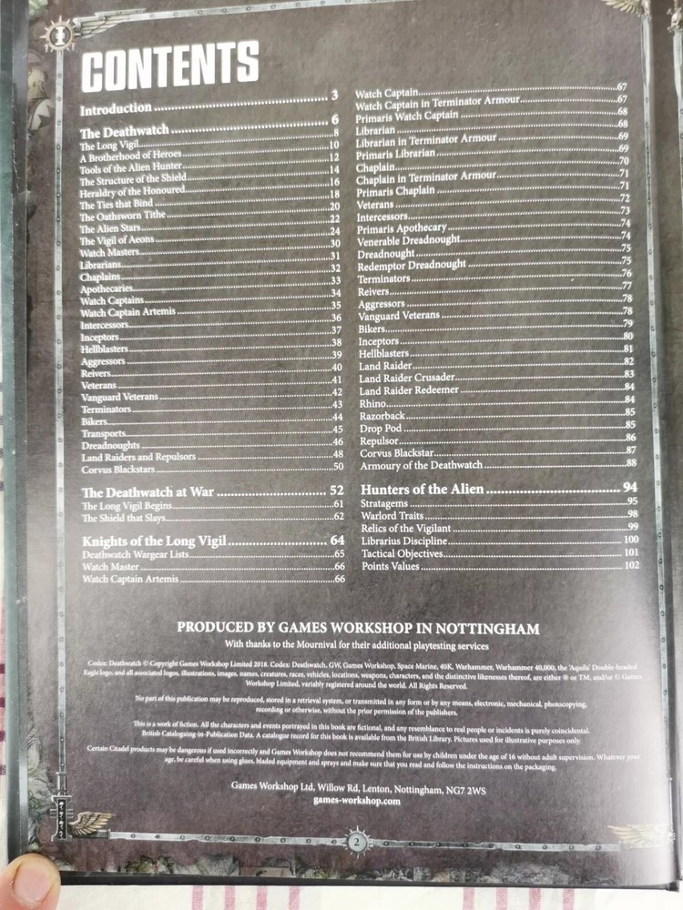 Warhammer 40,000 - Codex - Deathwatch - Book / Guide Hardback