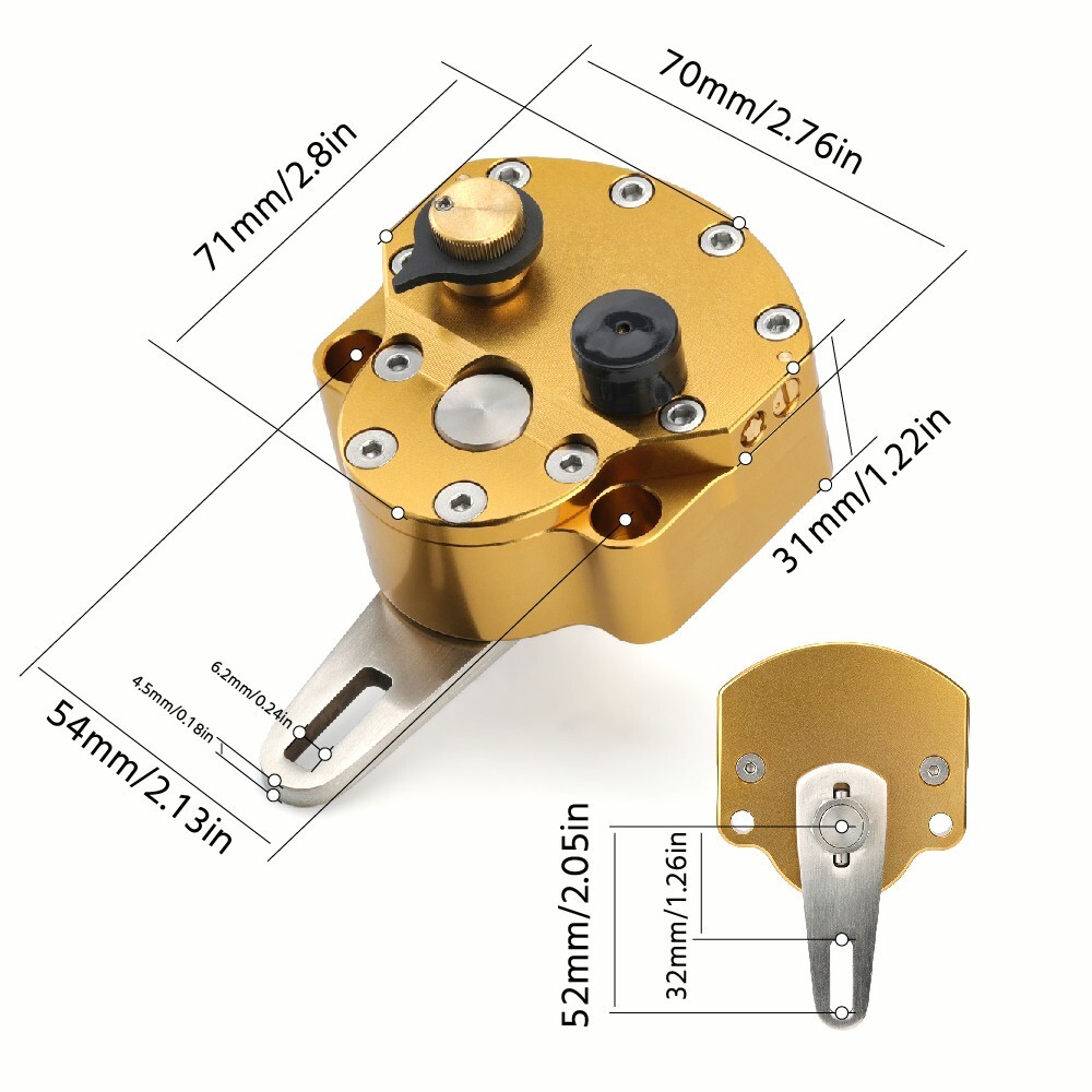 Gold Universal Adjustable Steering Damper Stabilizer Safety Control Off-Road