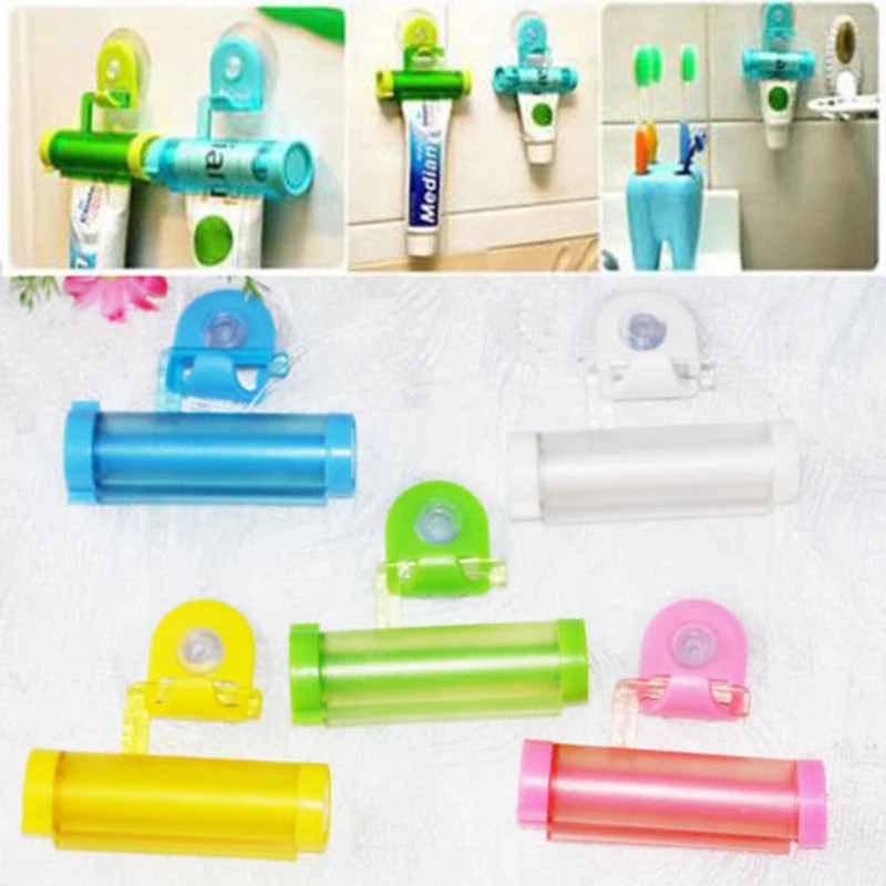Creative Rolling Squeezer Toothpaste Dispenser, Tube Sucker, Hanging Holder, Den