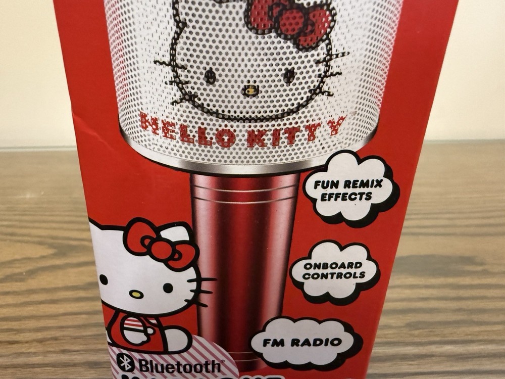Hello Kitty Bluetooth Karaoke Microphone & Wireless Speaker USB Charging Red
