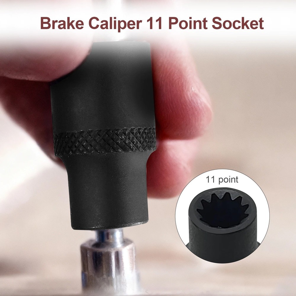 2 Pack 3/8" Brake Caliper 11 Point Socket Truck Brake Caliper Socket 3/8" Drive