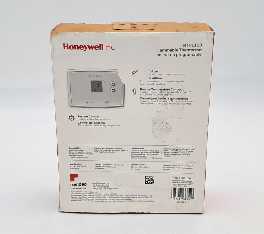 Honeywell RTH111B1024 Digital Non-Programmable Thermostat