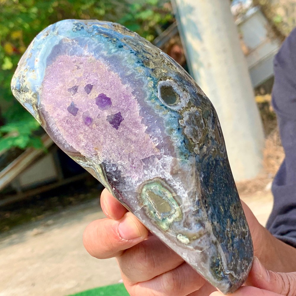 1.58LB Natural Amethyst geode quartz clustercrystal specimen Healing