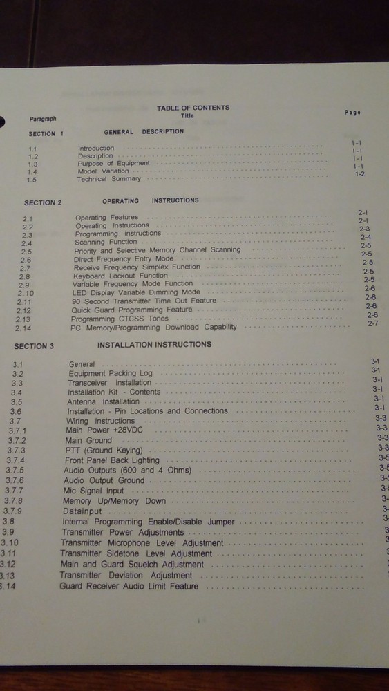 Technisonic VHF FM Model TFM-138 Install & Operator's Manual