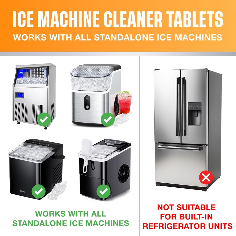 Ice Maker Cleaner & Descaler Tablets - 36 Pack Nickel-Safe Scale Remover