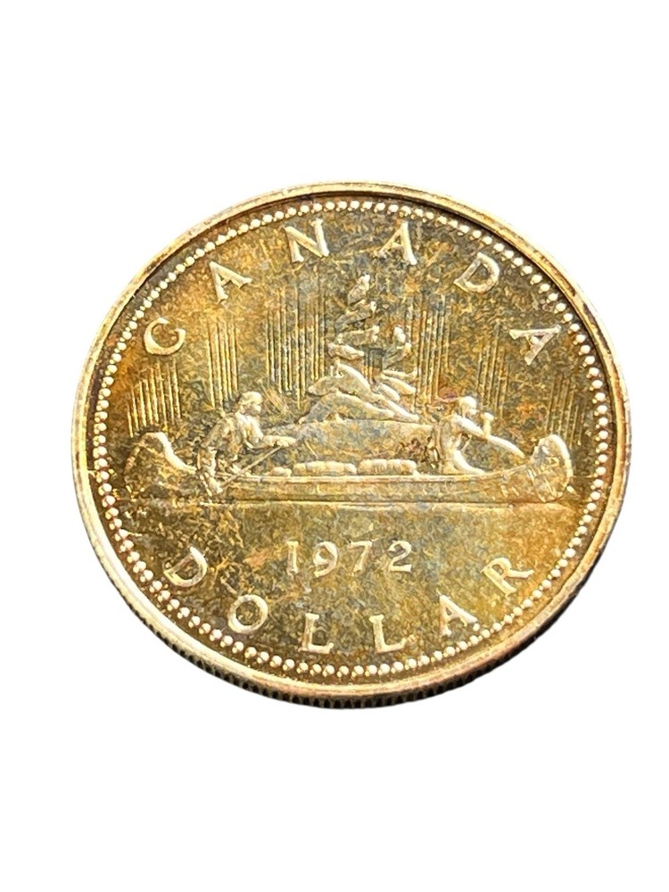 1972 Canada Silver Dollar - Nice Toning 50% Silver - #0534