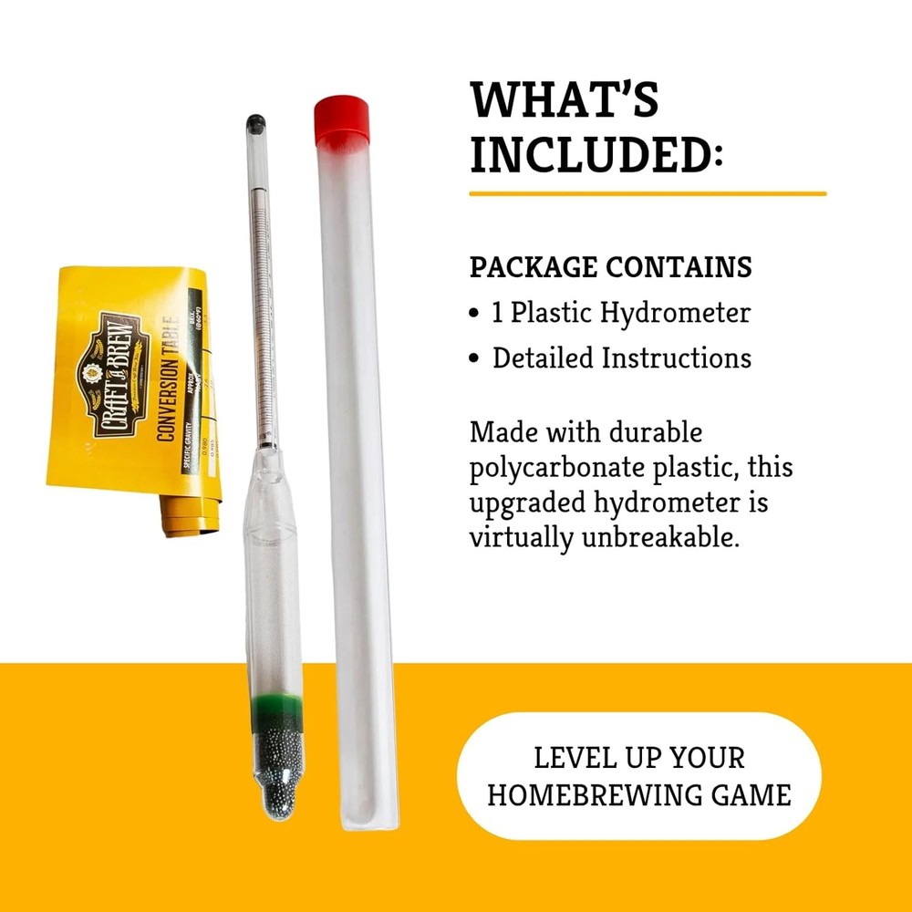 Craft A Brew - Polycarbonate Hydrometer - Triple Scale - Measures Potential...
