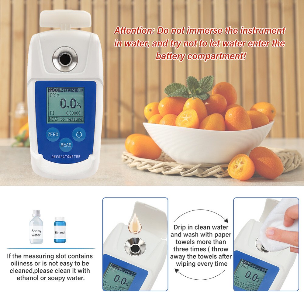 High 0-55% Digital Refractometer Meter Automatic S8S0