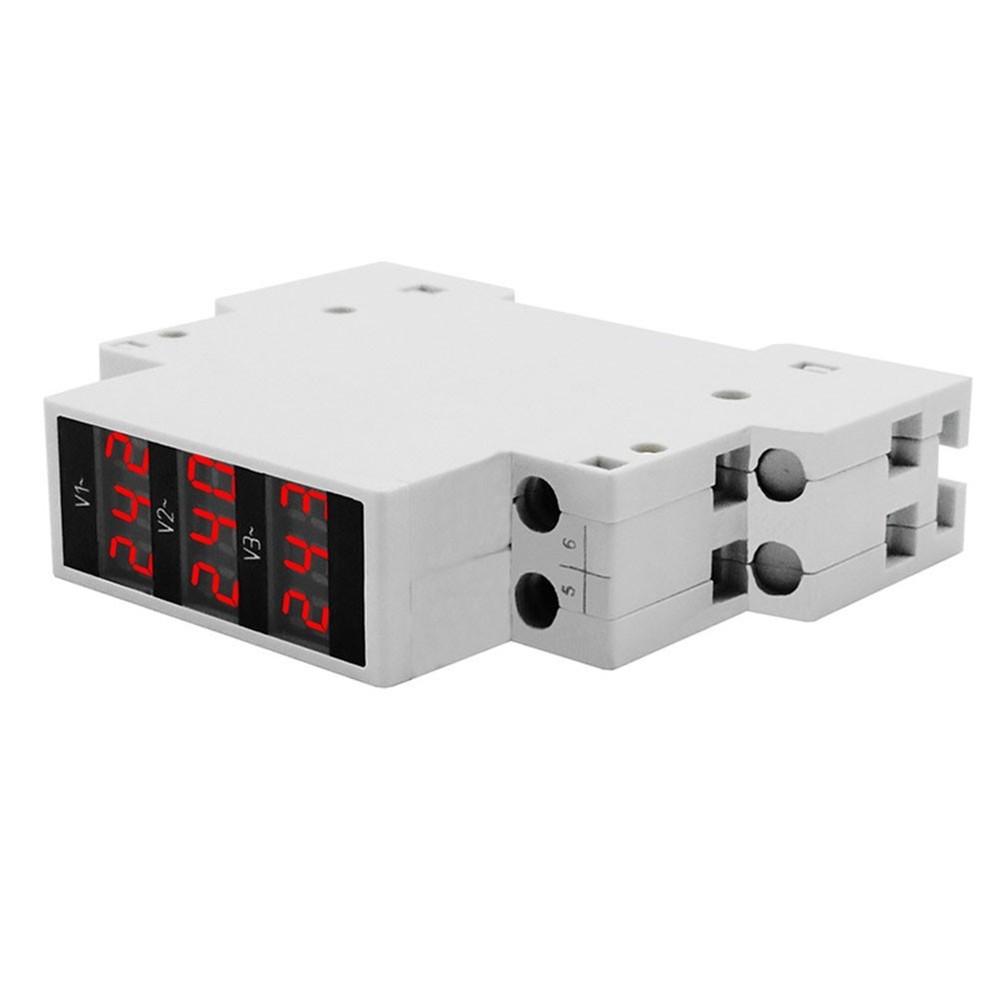 BV3R AC 50 500V Three Phase Digital Voltmeter For Din Rail Electrical Use