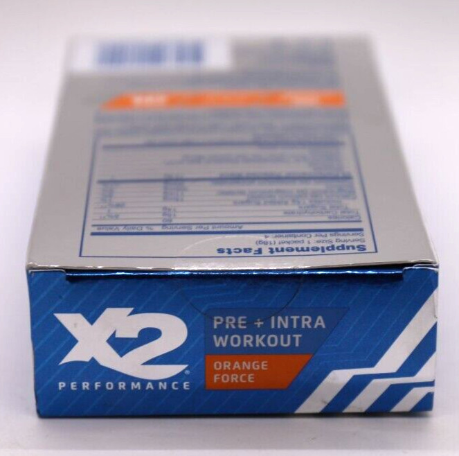 Performance Pre + Intra Workout Powder Orange Force Drink Mix Packets 4 Packets