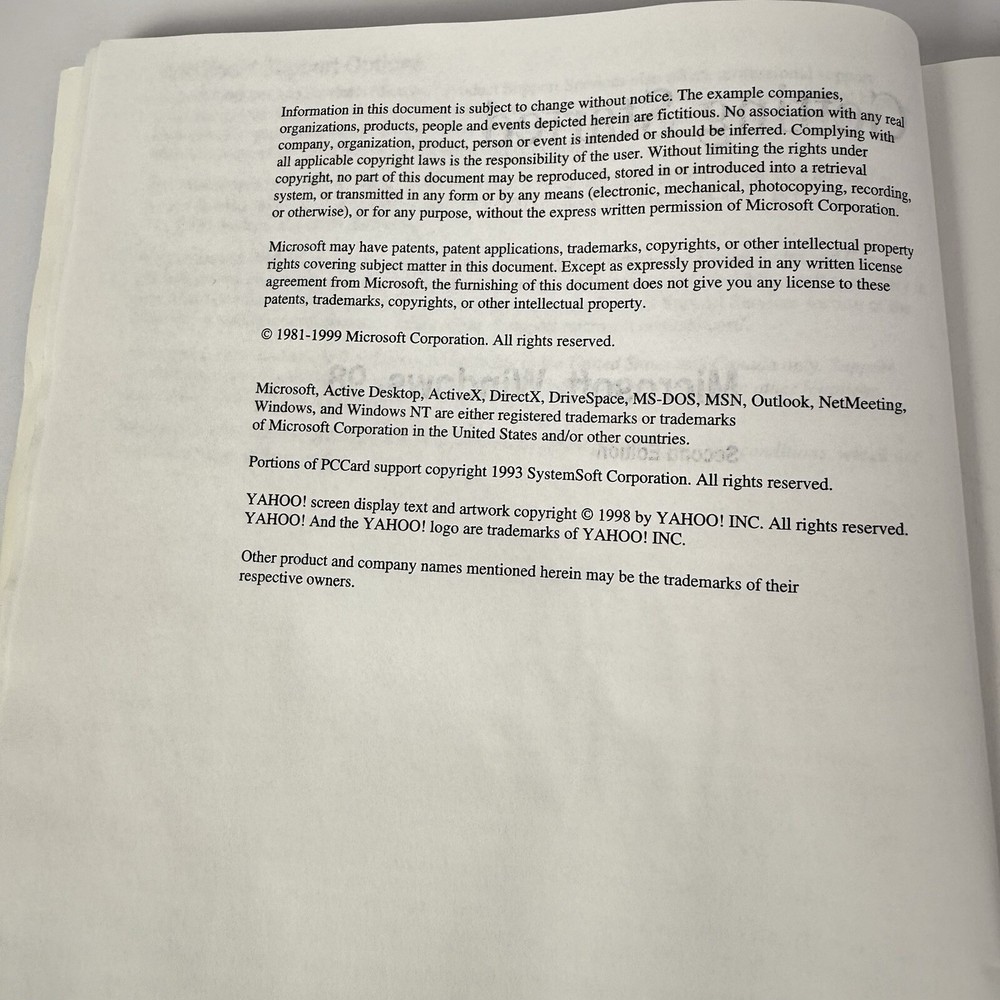 Microsoft Windows 98 Second Edition Book Getting Started Vintage