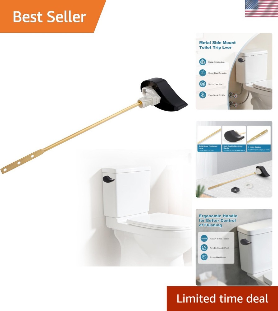 High-Efficiency Toilet Handle Replacement - Matte Black Solid Brass for TOTO