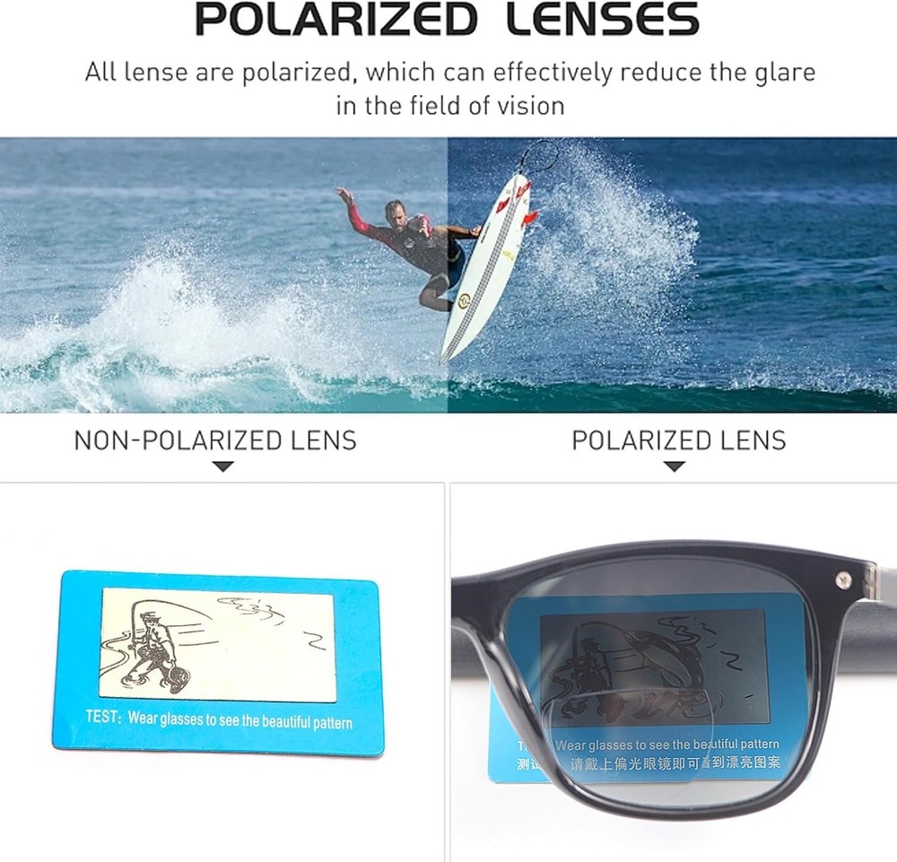 Polarized Bifocal Reading Sunglasses for Men Women Blue Light Blocking Glasse...