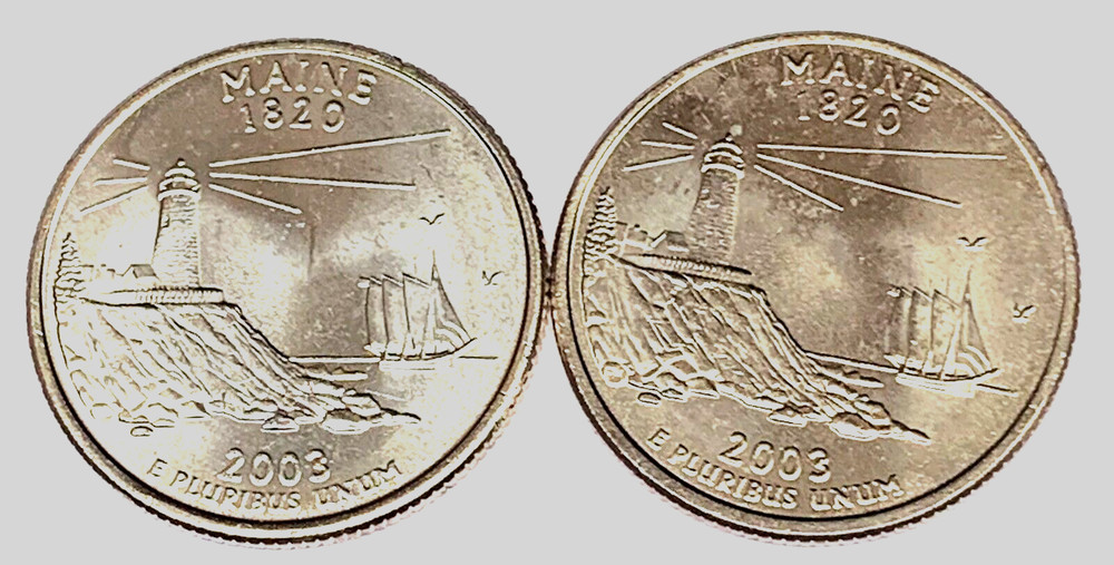 # C8455    MAINE  STATEHOOD   QUARTERS, P & D  from  MINT ROLLS