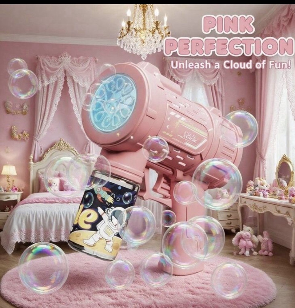 10-Hole Fully Automatic Pink Bubbles Machine Automatic Blower with Bubble