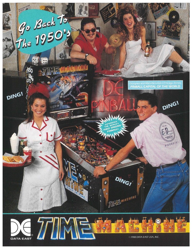Time Machine Data East Pinball Flyer / Brochure / Ad - Excellent