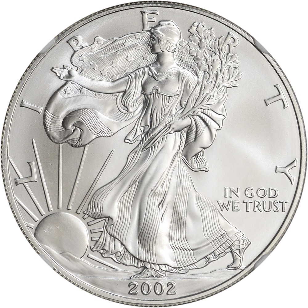 2002 American Silver Eagle Coin - NGC MS69