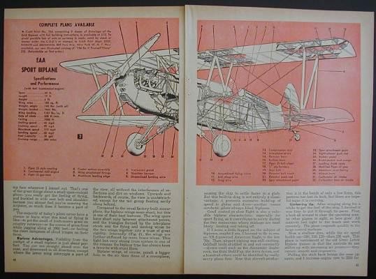 EAA Experimental Aircraft BIPLANE 1962 Test Report