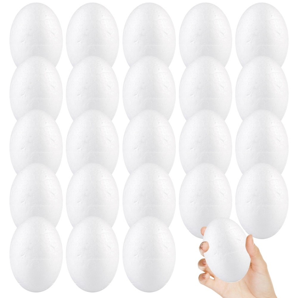 50pcs 6cm Polystyrene Eggs for Easter DIY Craft Projects and Decor