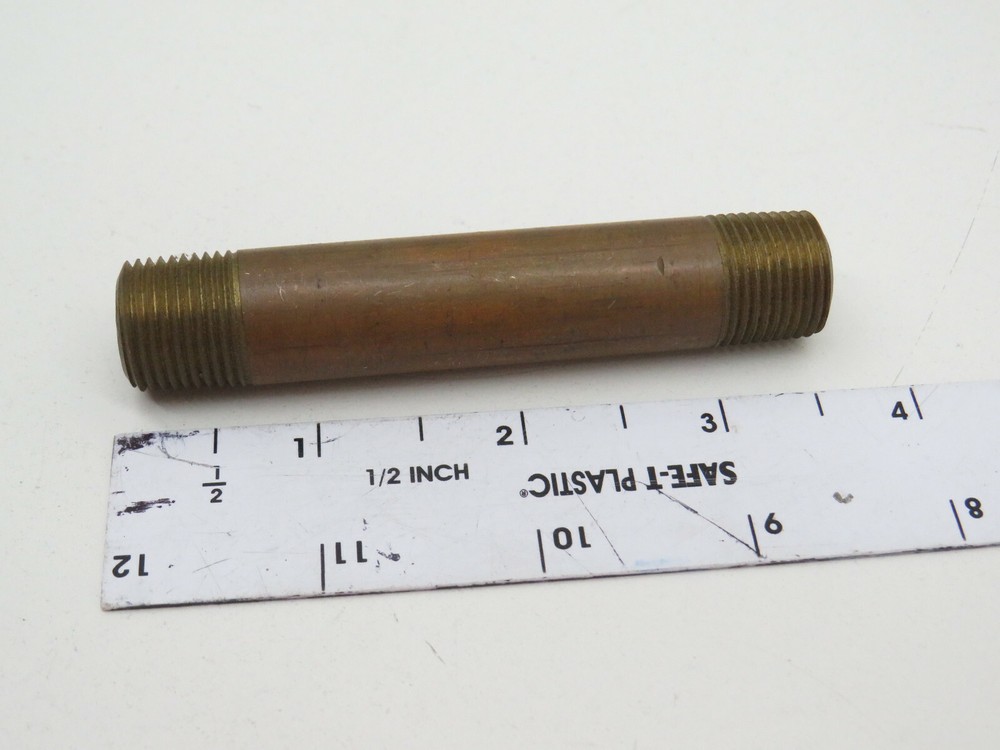 3/8" NPT x 3-1/2" Length Solid Brass Threaded Pipe Nipple