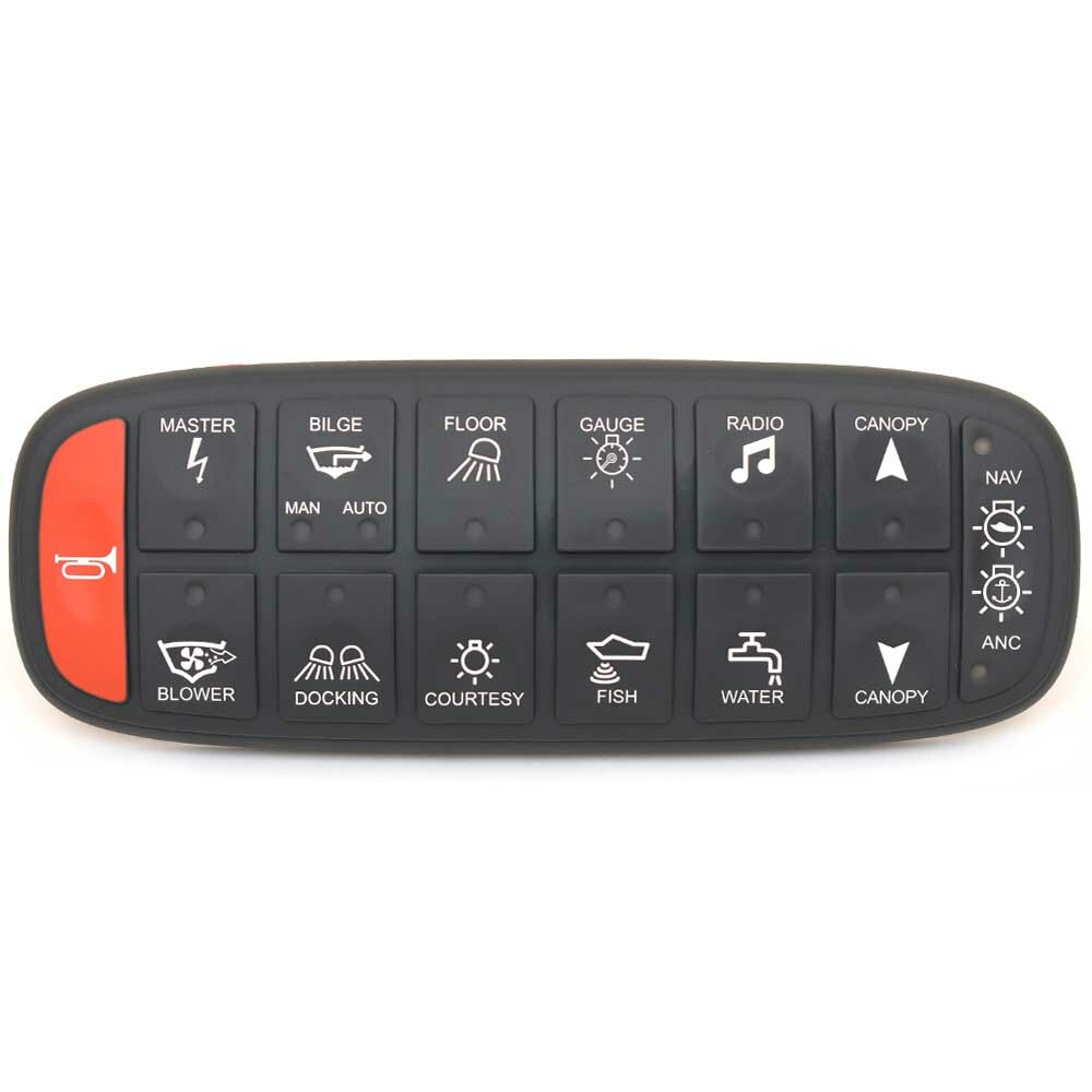DNA Group Boat Switch Panel 91YY6316-1B | Push Button Black Rubber