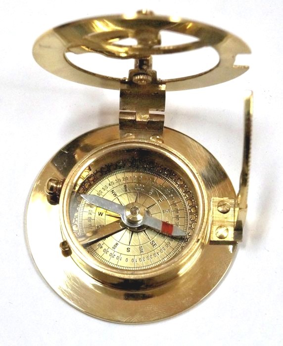 SUNDIAL COMPASS 3" ~ NAUTICAL COMPASS ~ MARITIME ~ NAVIGATION ~ BRASS COMPASS